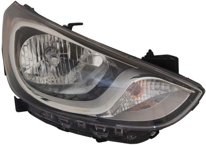 Hyundai Accent Headlight 2012 2013 2014 2015 Pair Black Housing D98724
