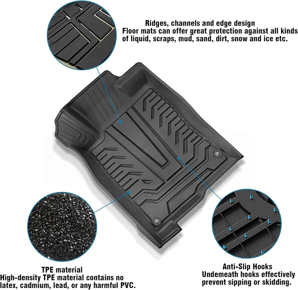 TPE Black All Weather Car Floor Mats for Honda Civic D684