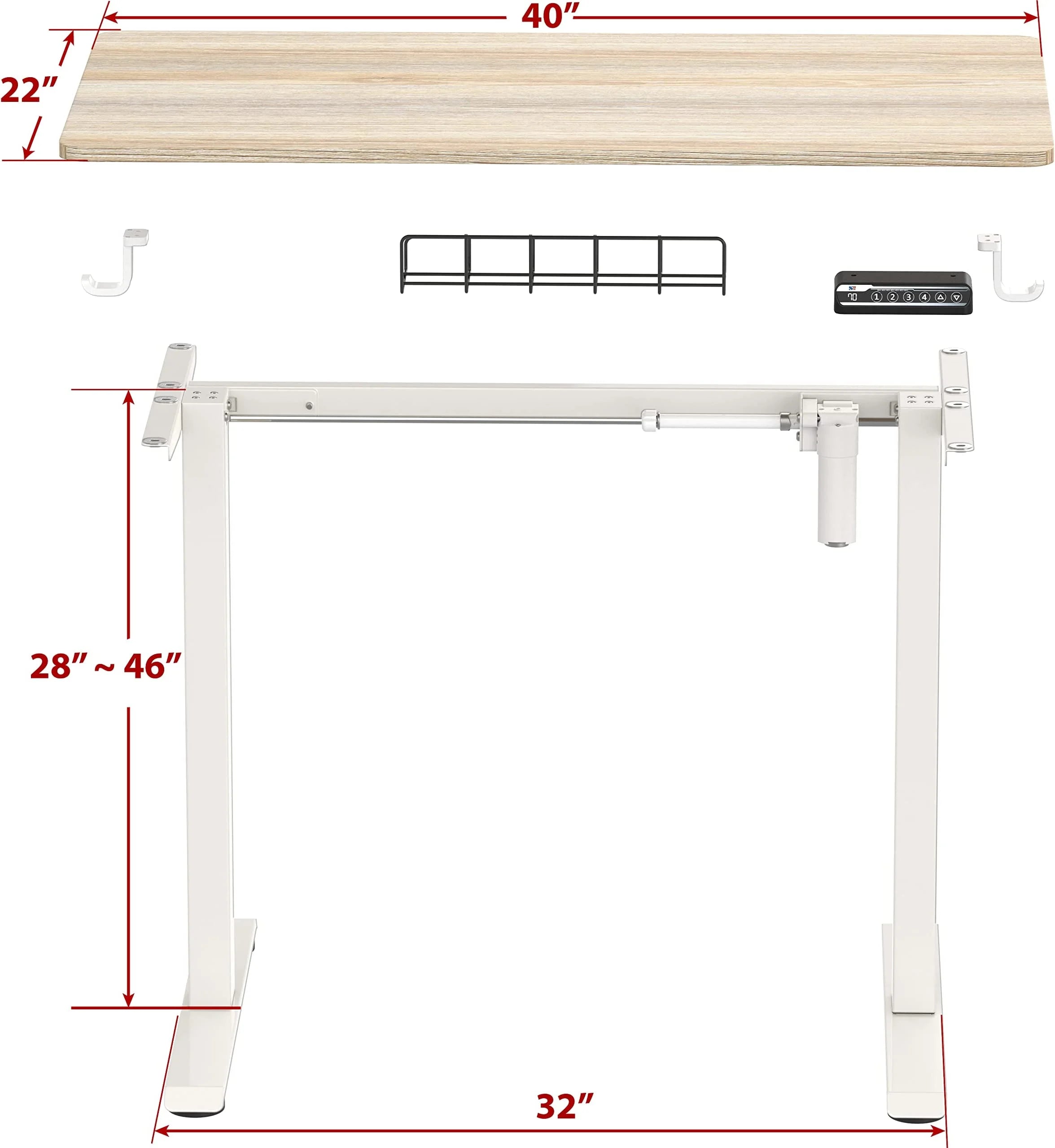Maple Electric Height Adjustable Desk W8430