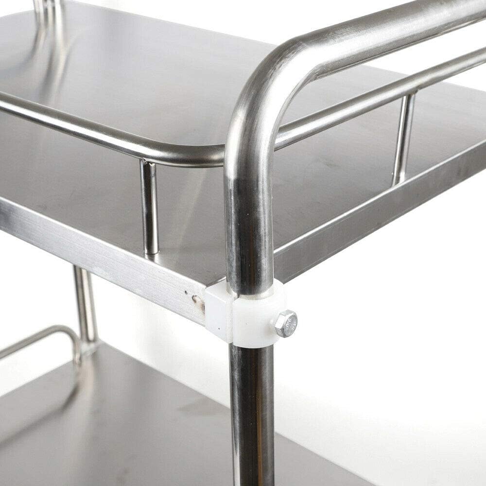 Stainless Steel Utility Service Cart with Silent Omnidirectional Wheel X83537