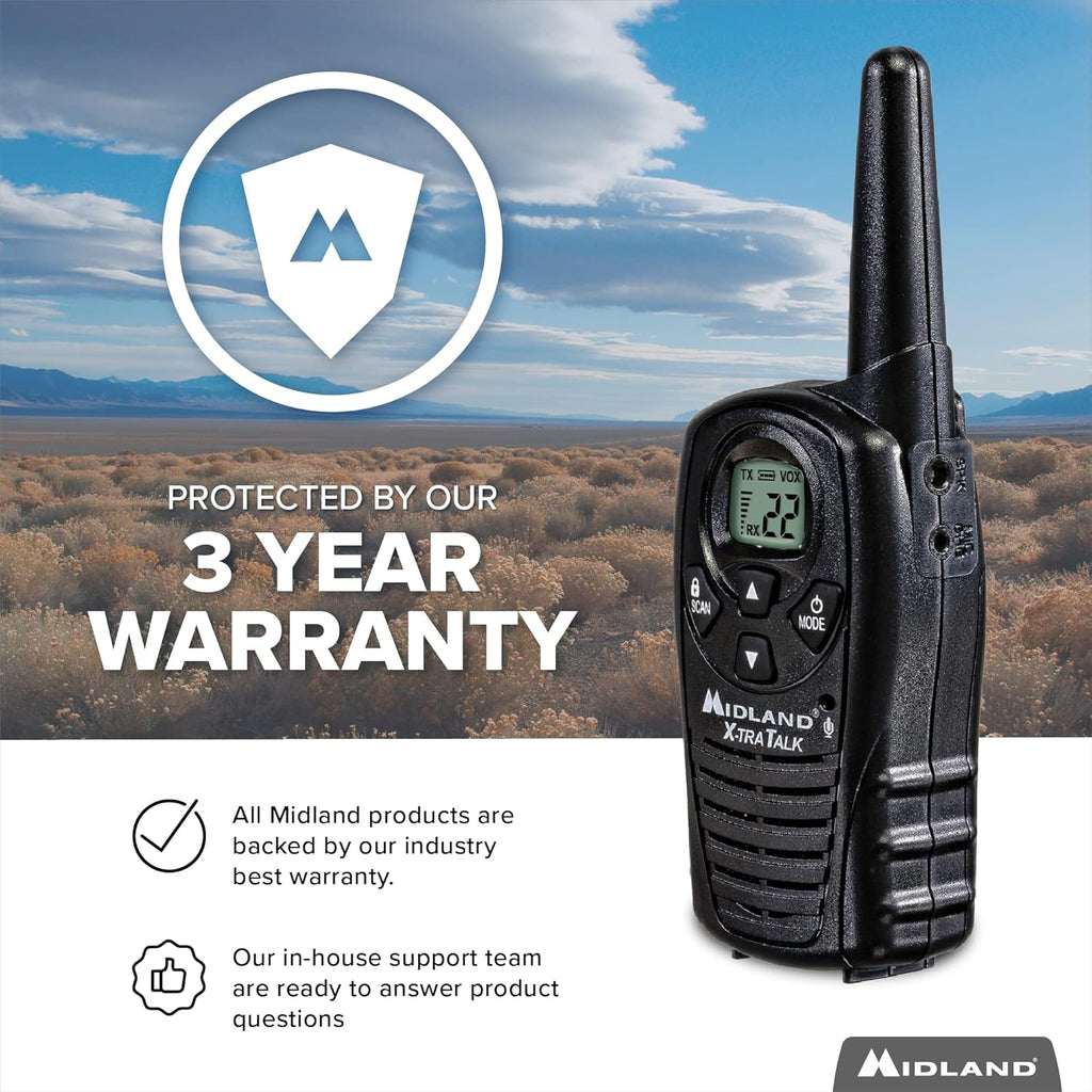 22 Channel FRS Walkie Talkies Two Way Radios, Pair Pack, Black T136
