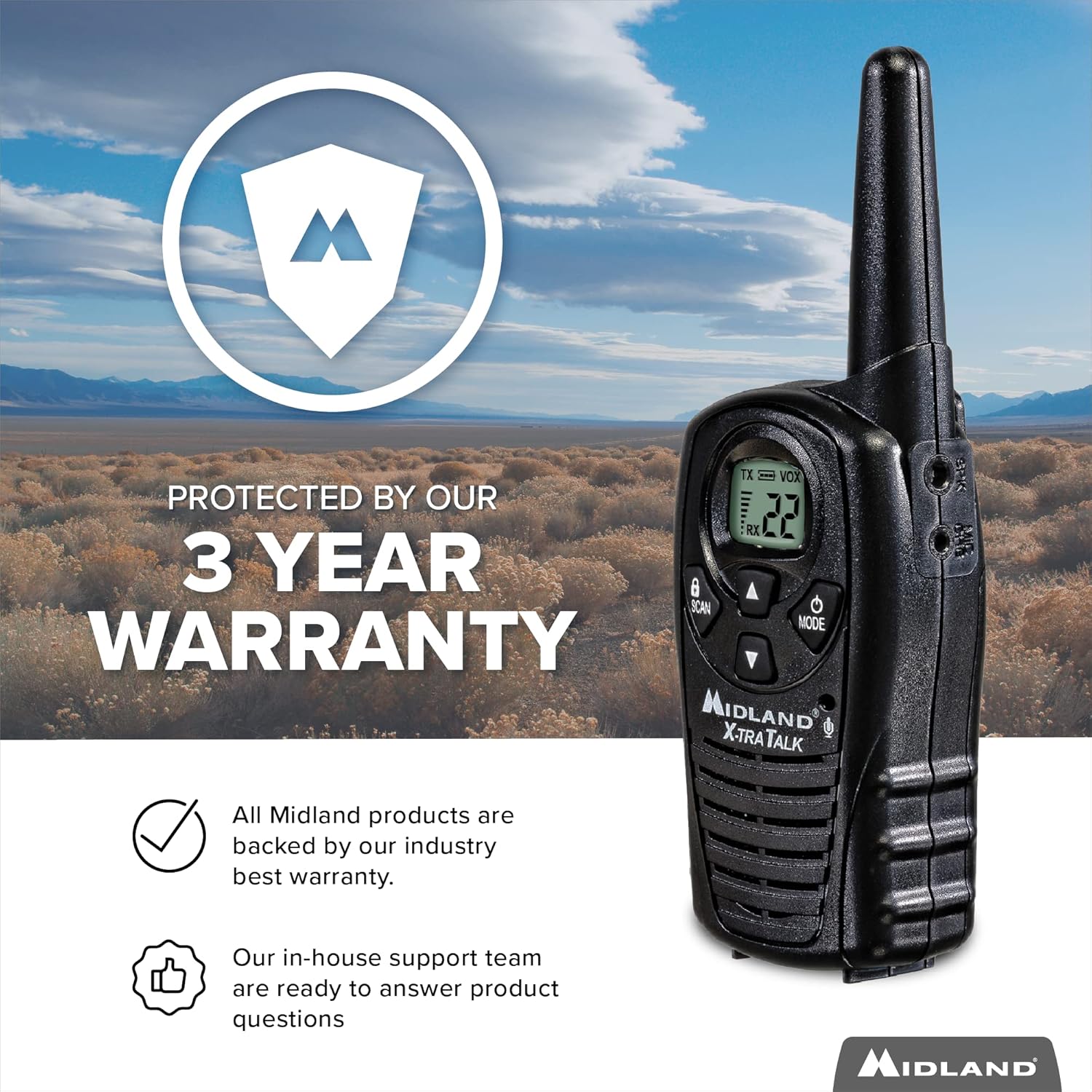 22 Channel FRS Walkie Talkies Two Way Radios, Pair Pack, Black T136