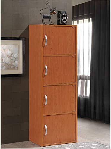 4 Shelf 4 Door Bookcase in Cherry P4990