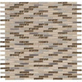 Taupe Glass Stone Mosaic Tile K4281