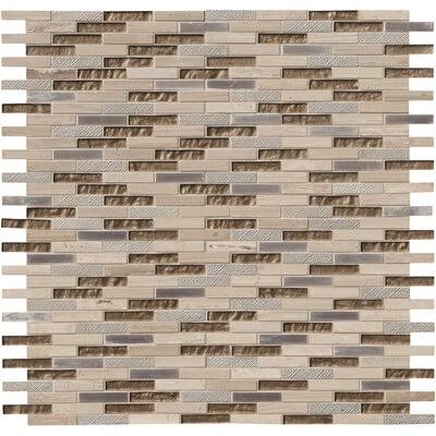 Taupe Glass Stone Mosaic Tile K4281