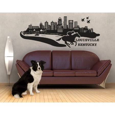 Dark Green 79in x 31in Cityscape Wall Decal S957