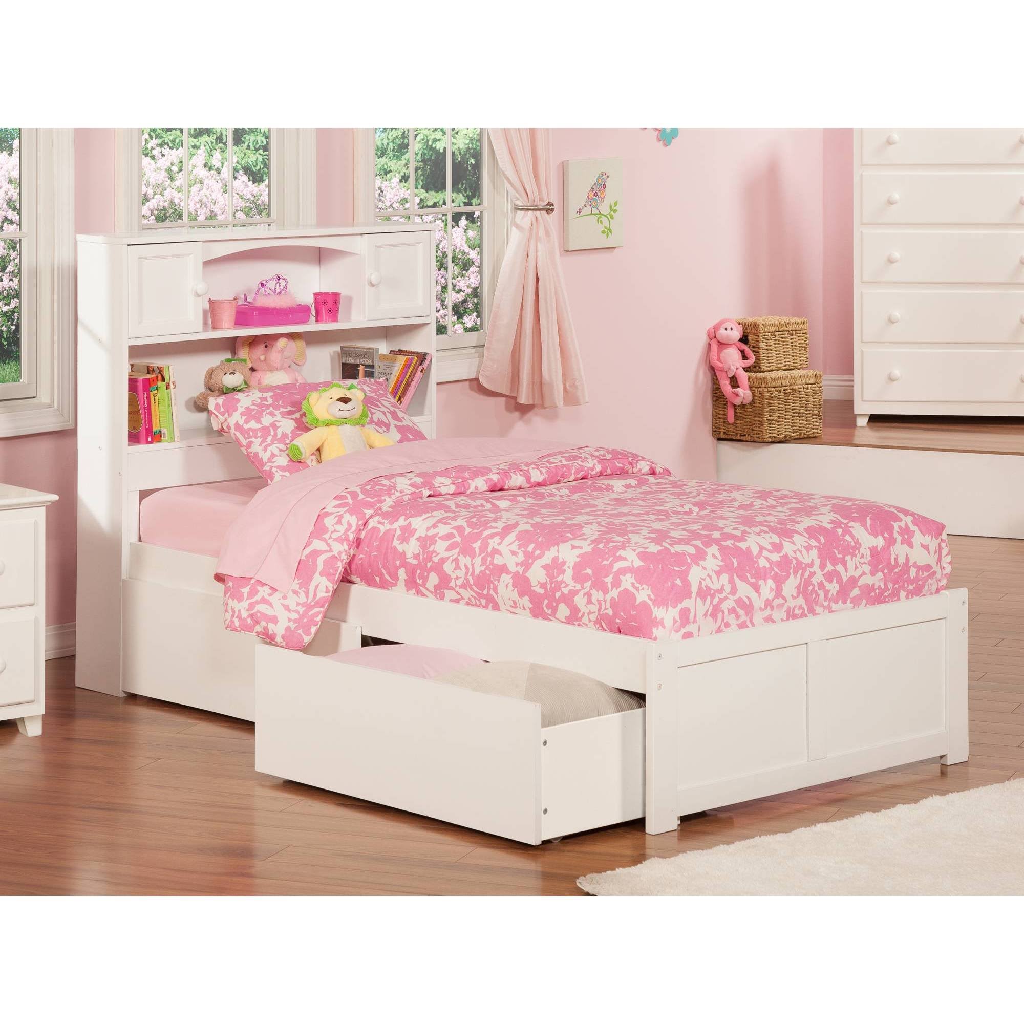 White Twin XL Foot Board with 2 Drawers U4473