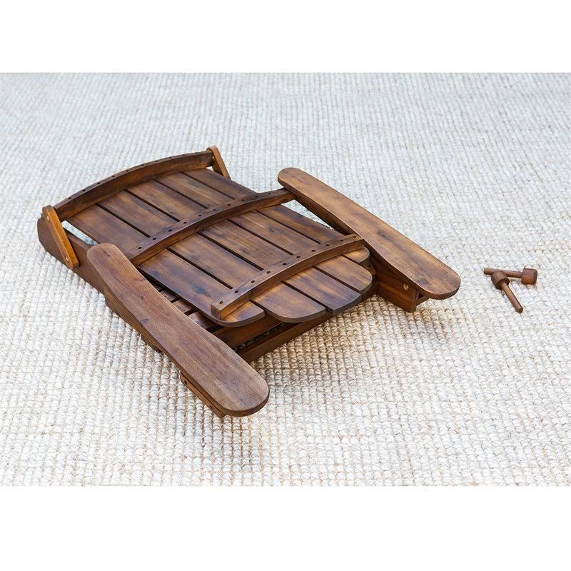2 Piece Patio Set with 2 Acacia Adirondack Chair in Dark Brown D26725