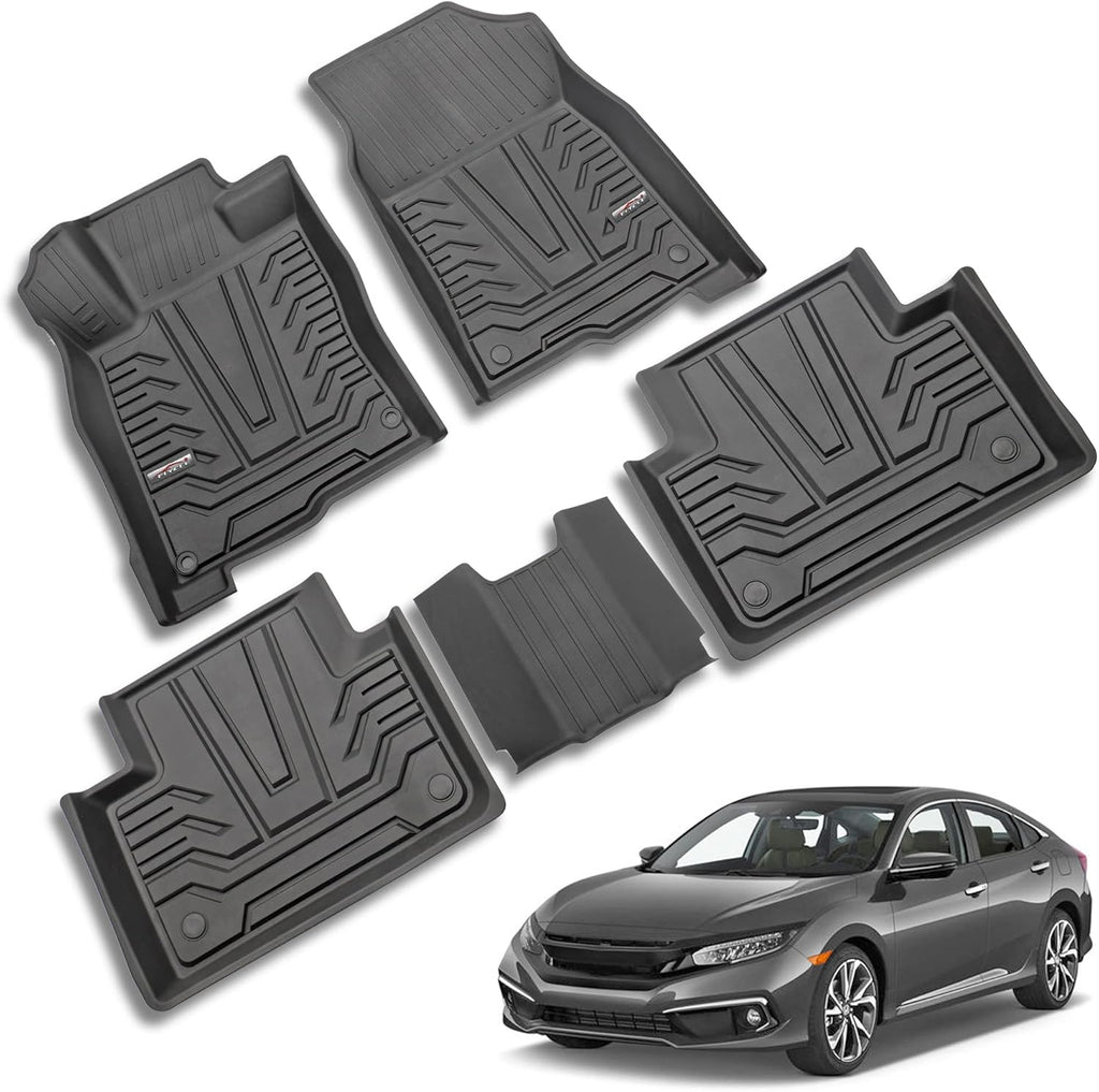 TPE Black All Weather Car Floor Mats for Honda Civic D684