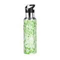 Green Stainless Steel Insulated Water Bottle with Straw Lid T3671