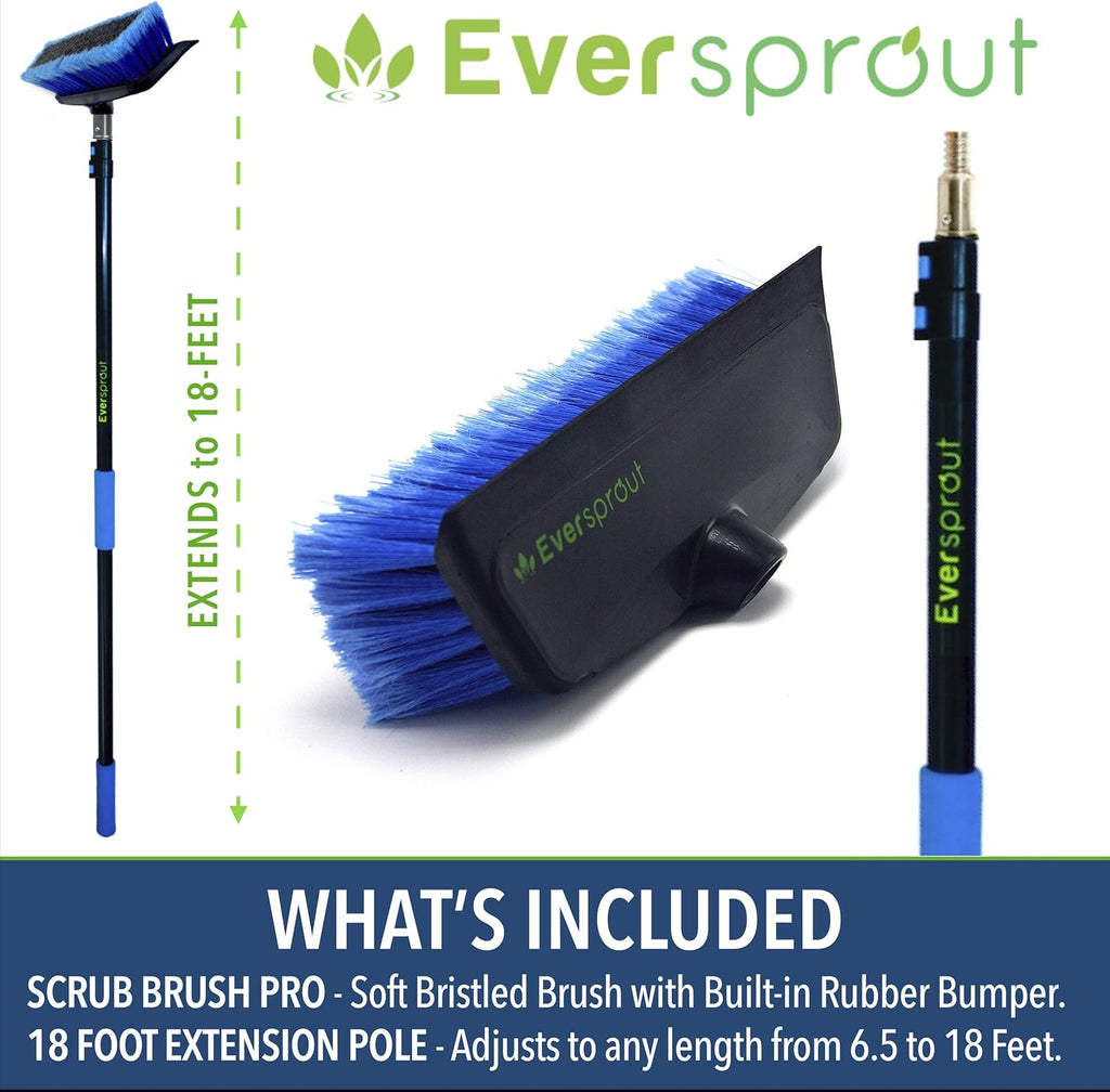 7-to-24 Foot Scrub Brush with Rubber Bumper W9563
