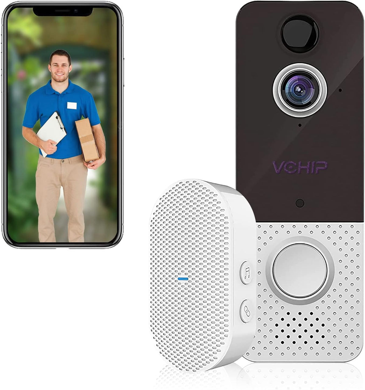 HD1080P WiFi Video Doorbell Camera with Motion Detector and Night Vision H1761