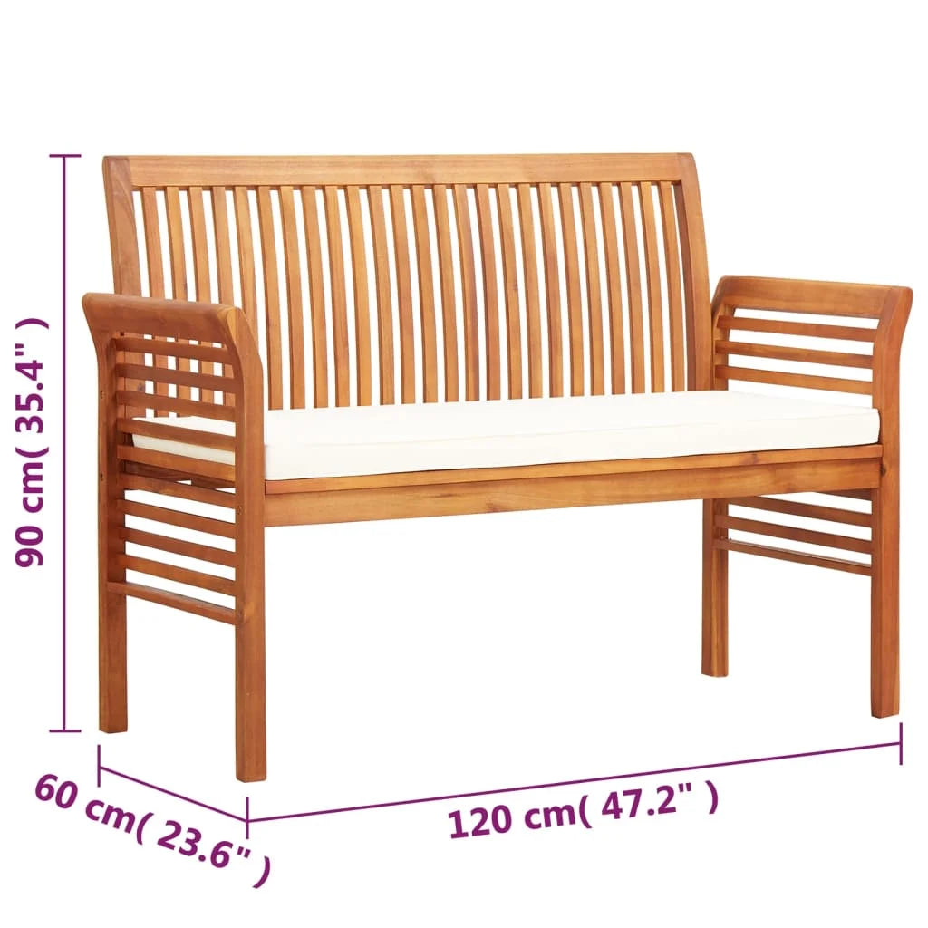 2-Seater Patio Bench with Cushion Solid Acacia Wood U917121