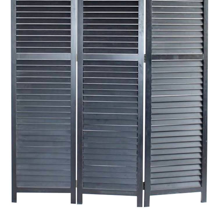 Red Wooden Screen with 3 Panels and Shutter Design V929