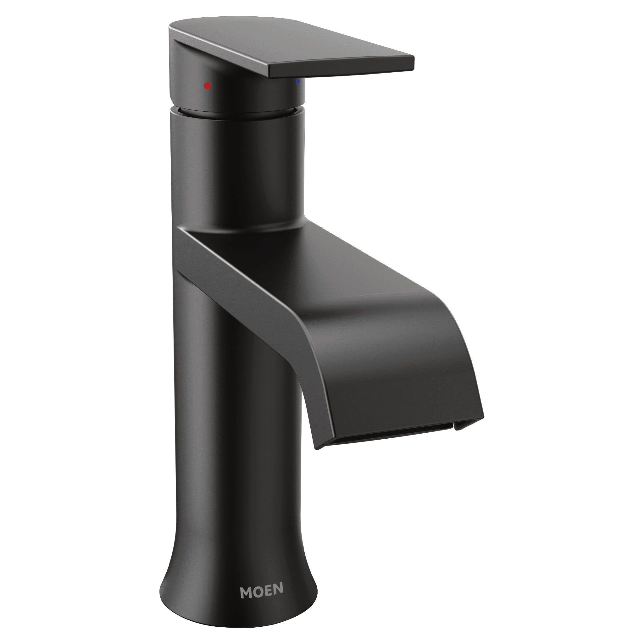Matte Black Single Handle Bathroom Faucet with Drain H222412