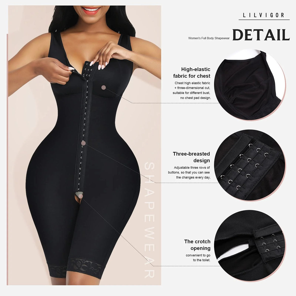 Tummy Control Full Body Shaper Bodysuit Y58314