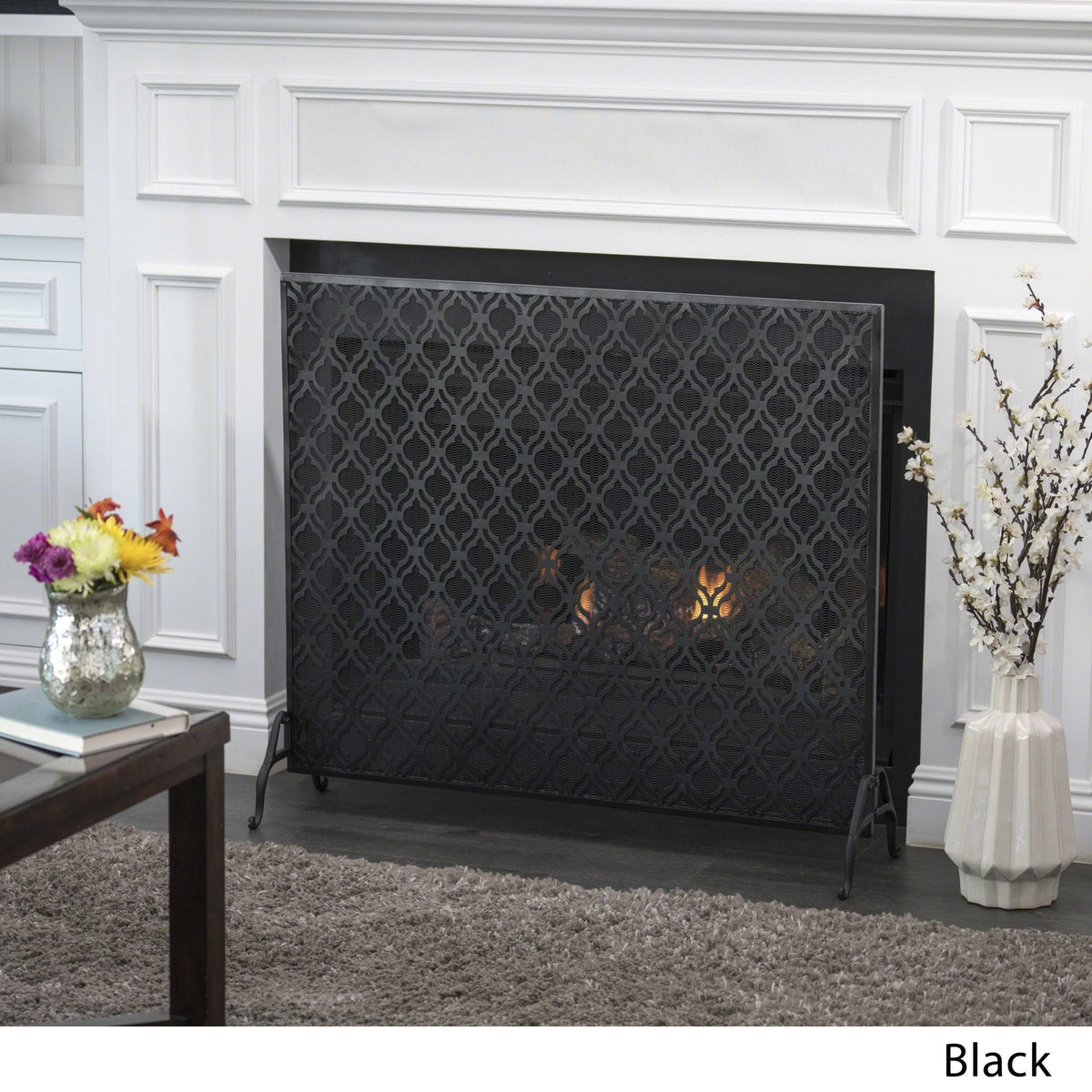 Black Iron Fireplace Screen B441