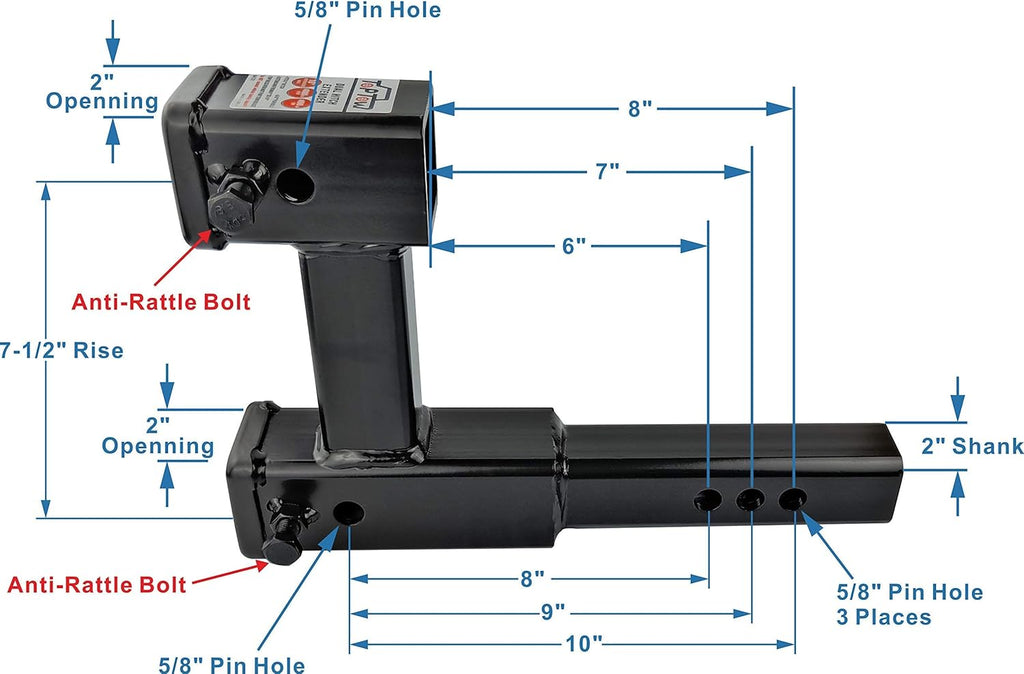 Dual Hitch Extender Pack of 2 H9486