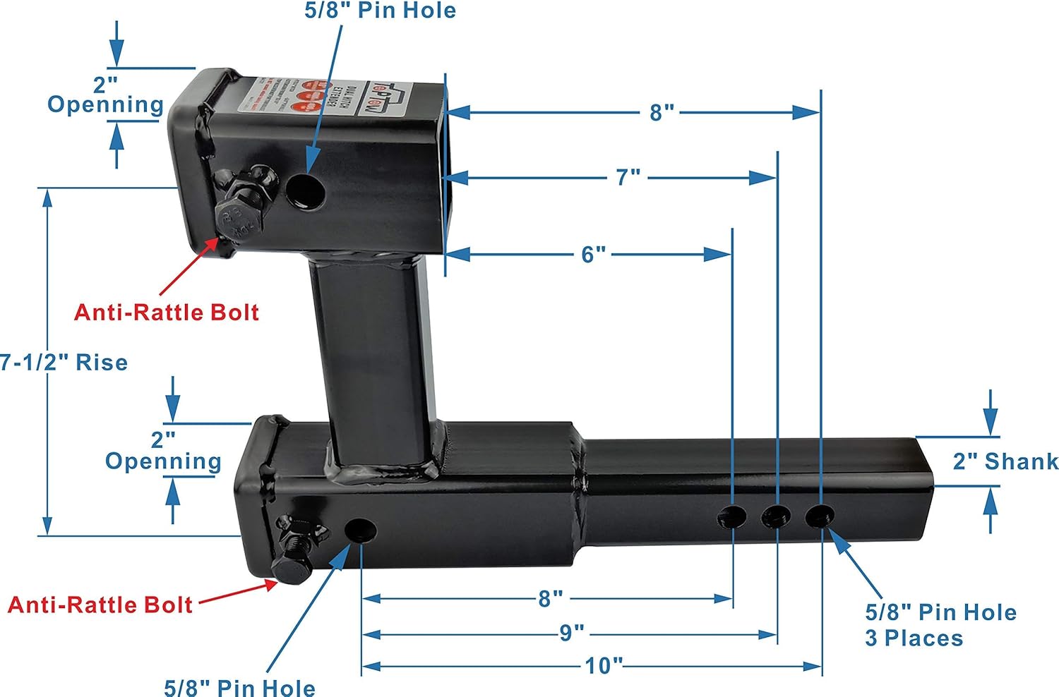 Dual Hitch Extender Pack of 2 H9486