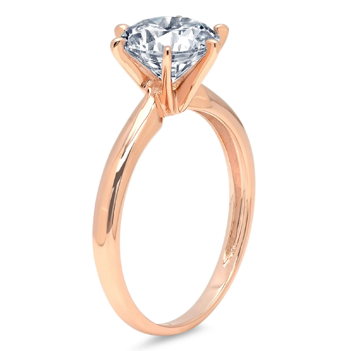 14k Rose Gold Solitaire Ring SZ 10 Q74055