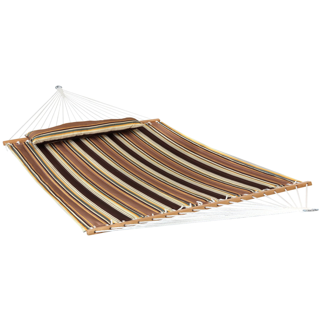 2-Person Freestanding Quilted Fabric Hammock with Stand E396