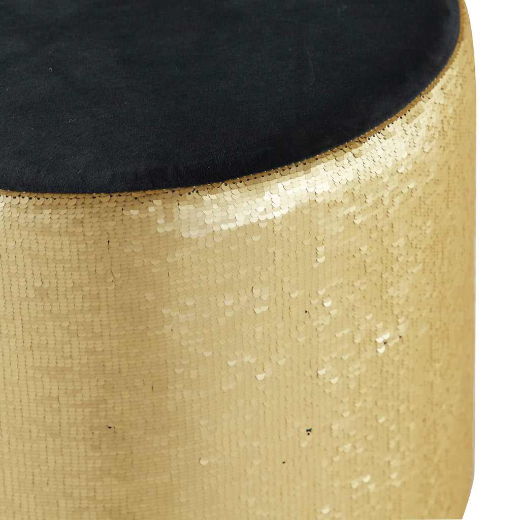 Black Wood and Fabric Stool M456