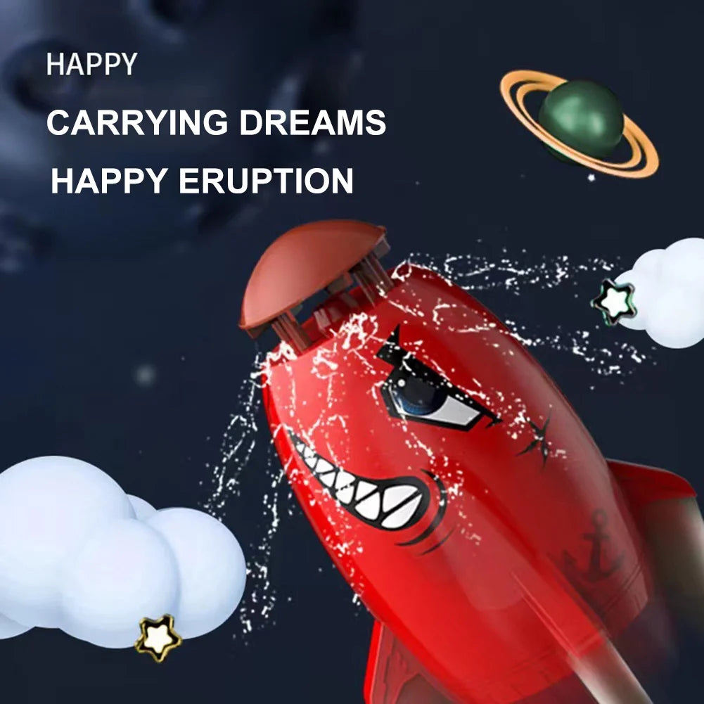 Red Plastic Rocket Sprinkler for Kids Q14685