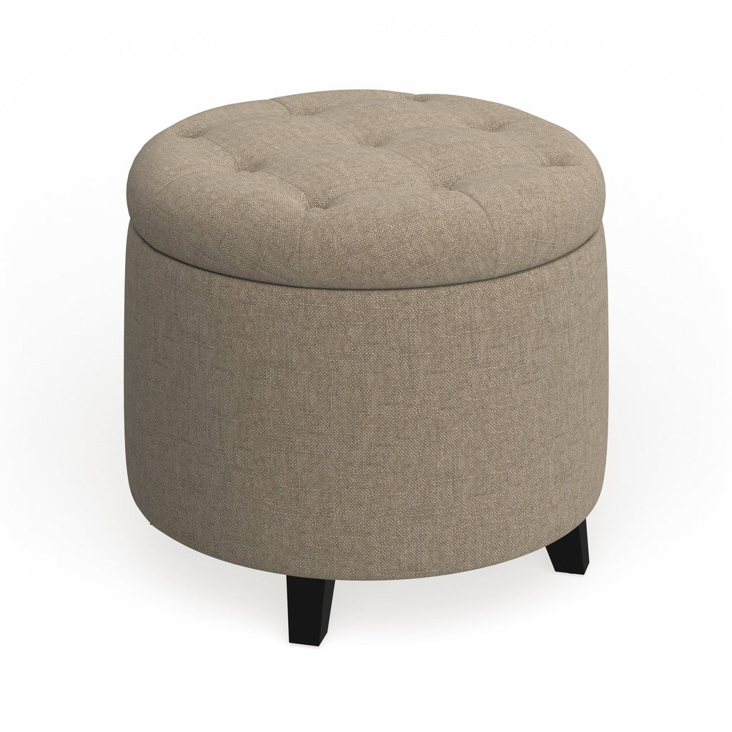 Green Fabric Round Ottoman K538