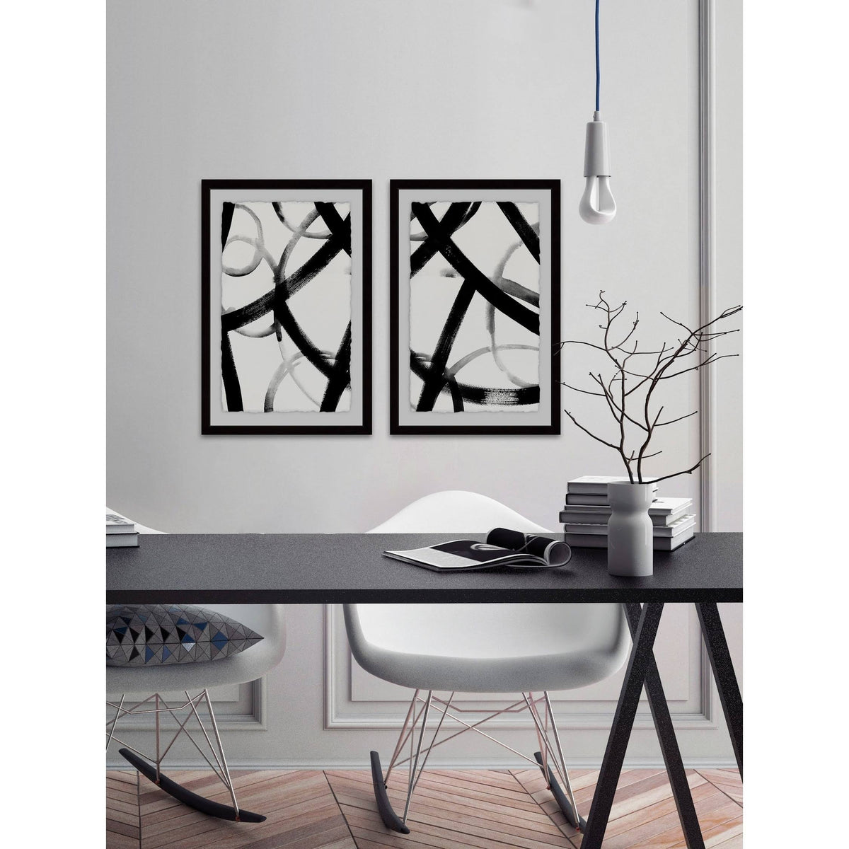 Monochrome Ripple Diptych, 18 inch x 24 inch O1540