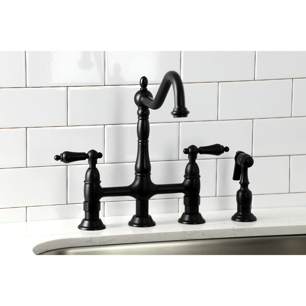 Antique Brass Kitchen Faucet with Brass Sprayer S1561