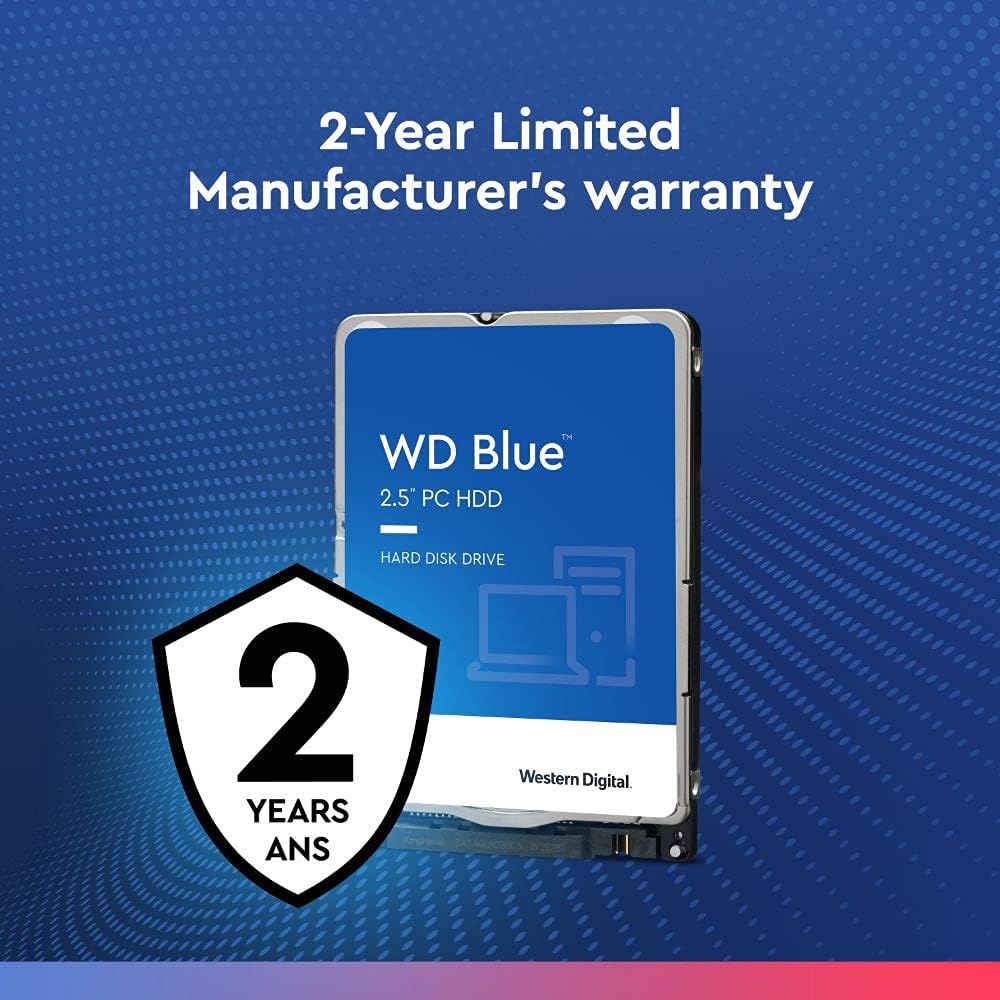 2TB WD Blue Mobile Hard Drive HDD, 5400 RPM, SATA 6 Gb/s, 128 MB Cache, 2.5", Pack of 2 H5658