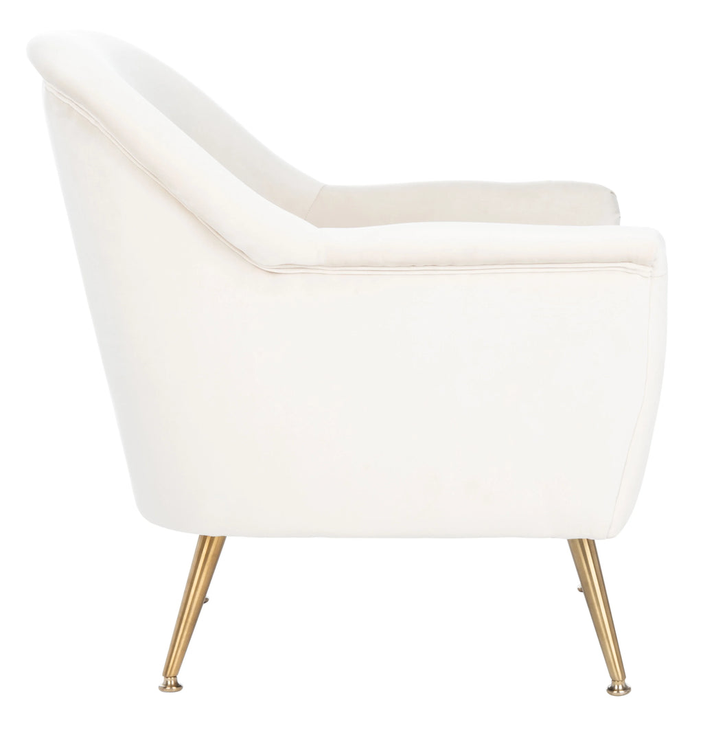 Ivory Velvet Upholstered Arm Chairs Q755914