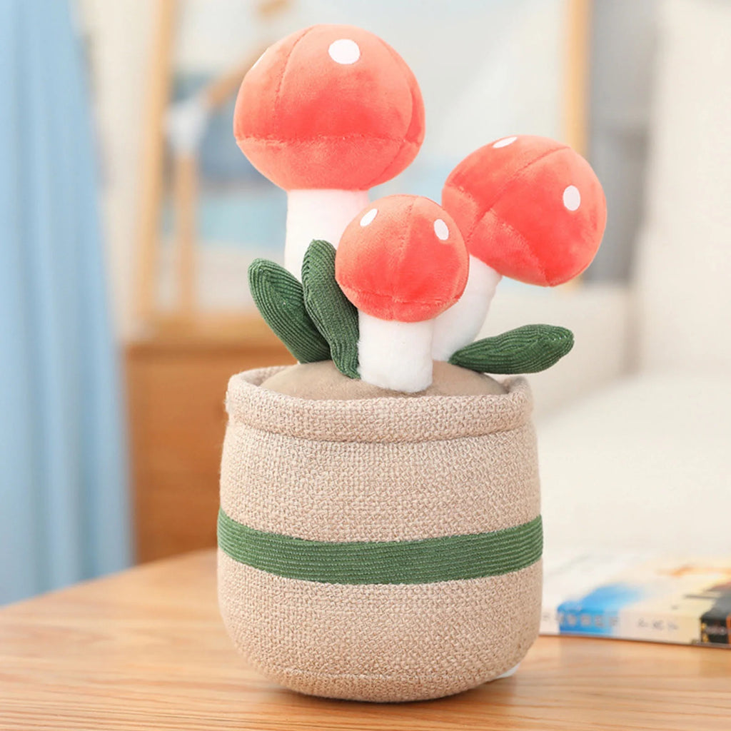 Mushrooms Simulation Potted Plush Toy Doll Plant Indoor Decoration J773038