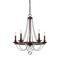 White 5 Light Chandelier, 24 inch, 300 Watts Y688834