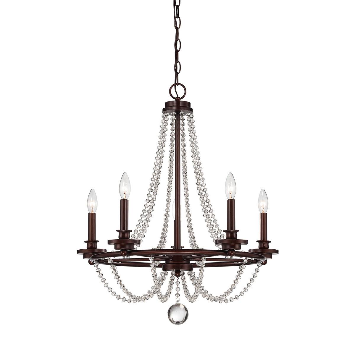 White 5 Light Chandelier, 24 inch, 300 Watts Y688834