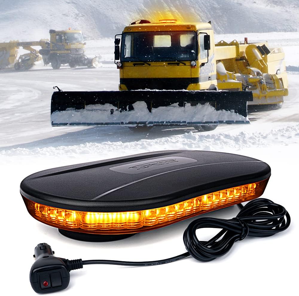 White & Amber COB LED Rooftop Strobe Light Bar with Magnetic Base Y3373