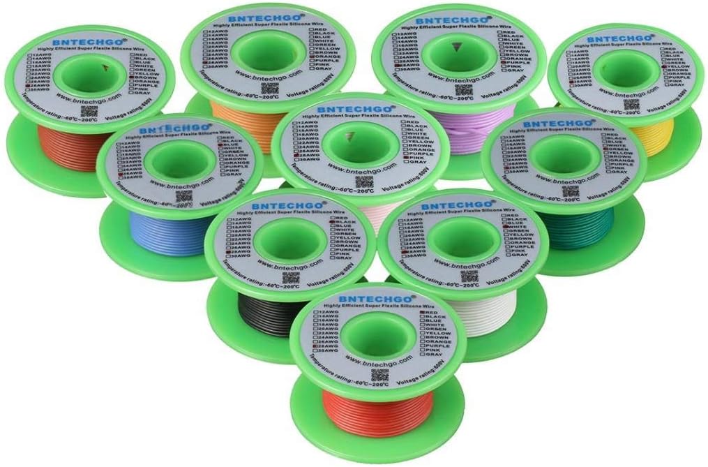 16 Gauge Silicone Wire Kit 10 Color 25 ft Flexible 16 AWG Stranded Tinned Copper Wire Pack of 2 D3154