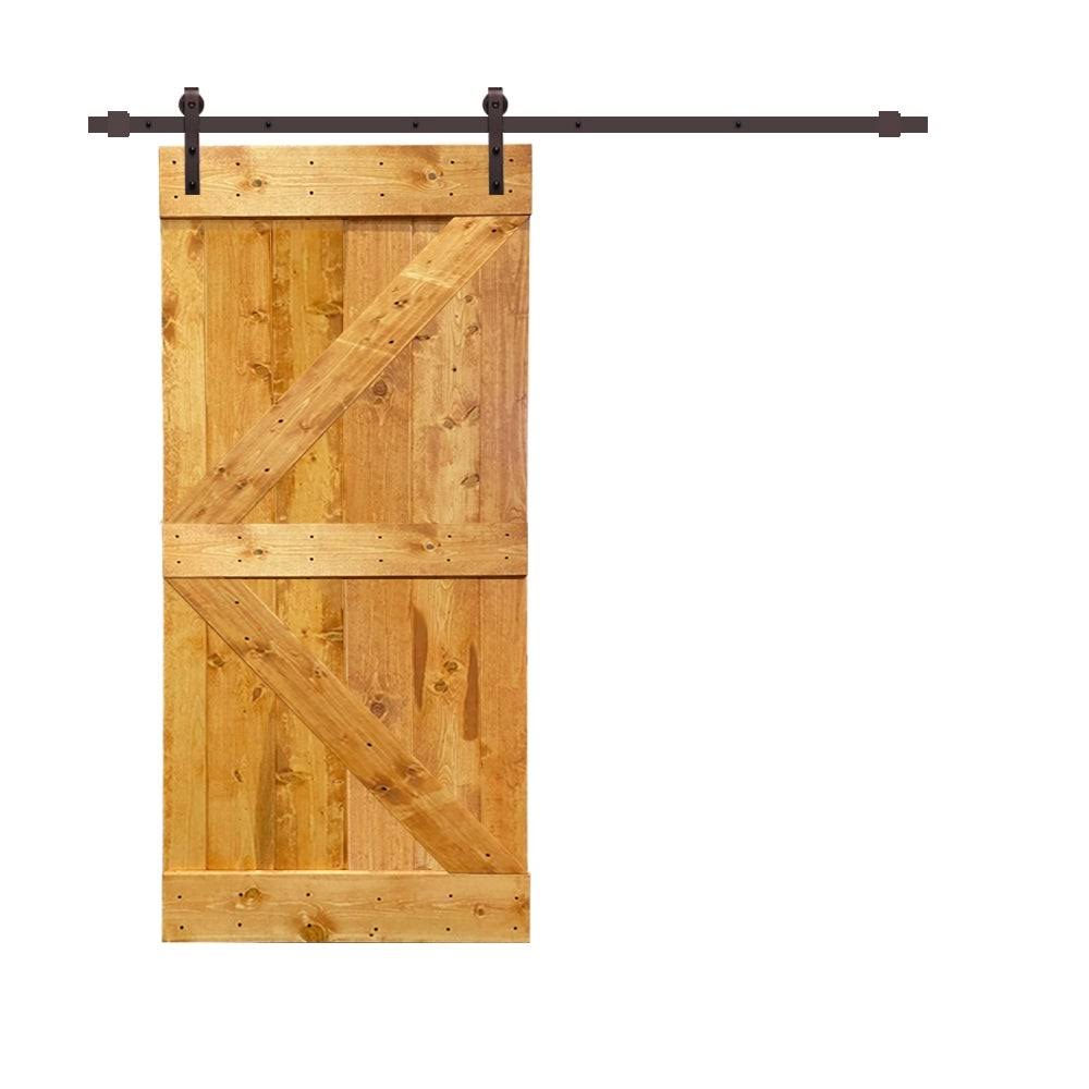 Ocean Blue Stained Wood Sliding Barn Door with Hardware Kit N258