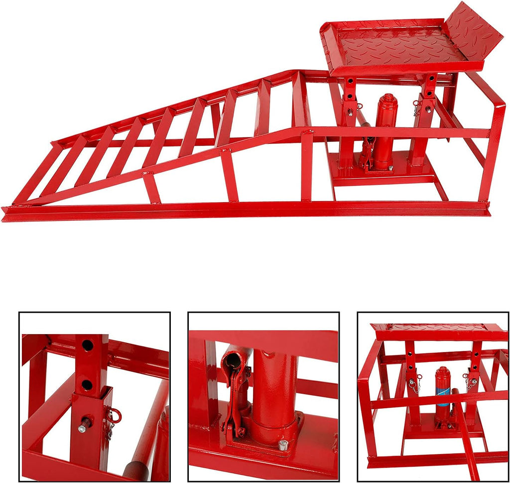 Red Hydraulic Car Lift Ramps M11452