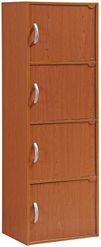 4 Shelf 4 Door Bookcase in Cherry P4990