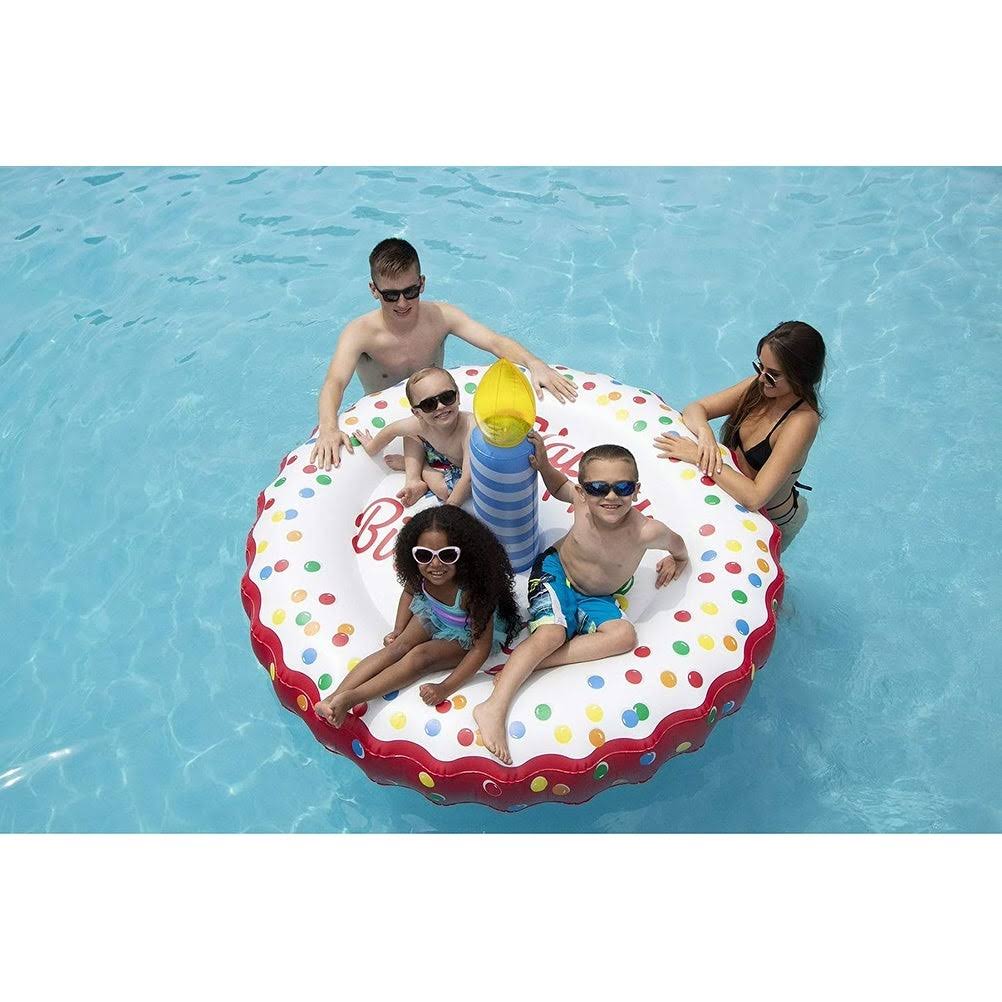 Inflatable Pool Island with LED Birthday Cake I8398