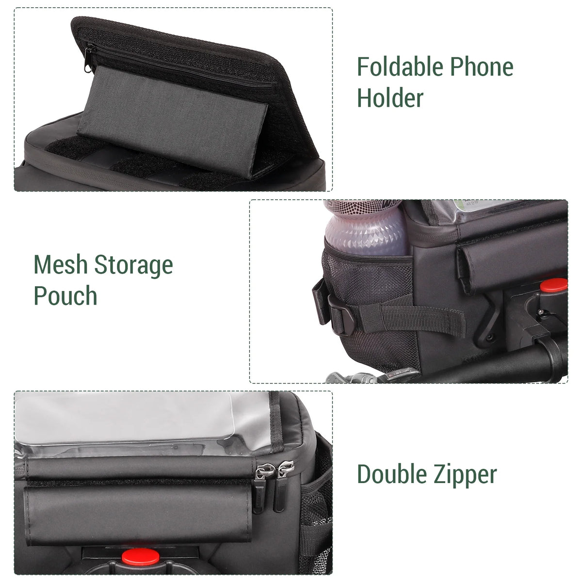 Bicycle Bag with Handlebar Storage Pouch and Phone Holder X598593