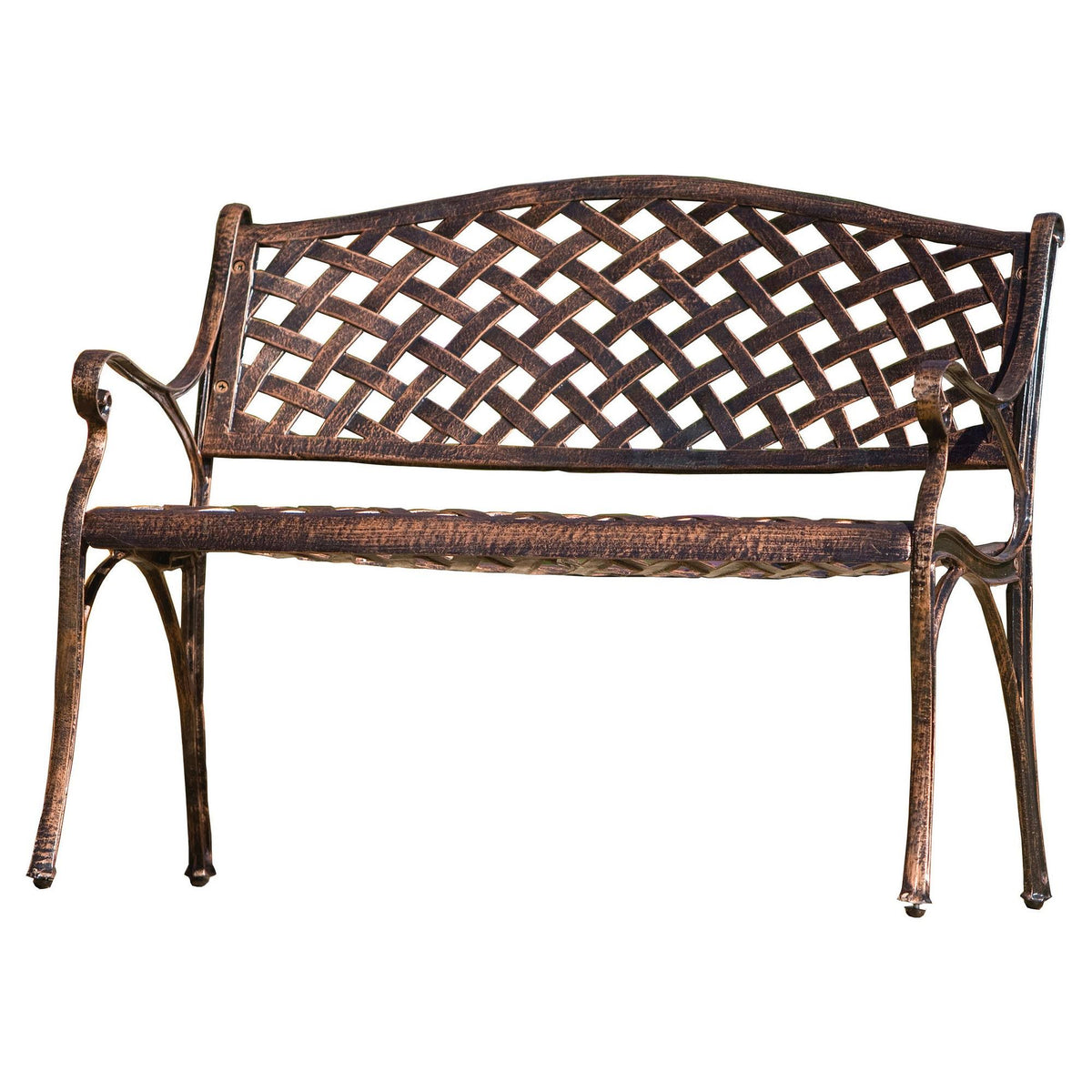 Antique Copper Cast Aluminum Bench H276