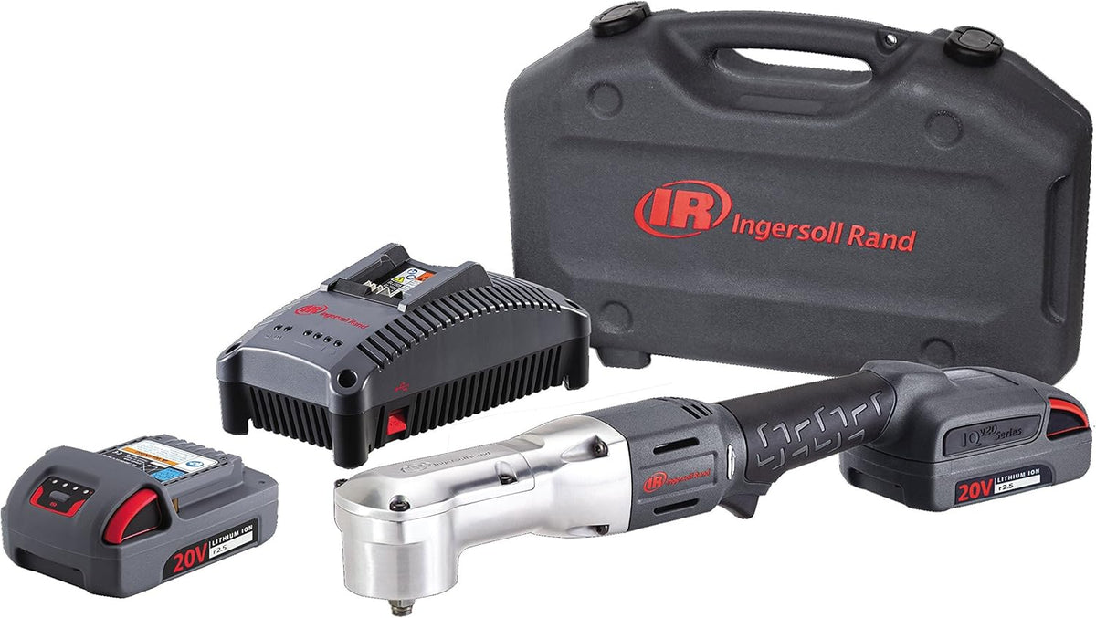 20V 3/8 Cordless Right Angle Tool Kit with Charger Case 2 Batteries H662