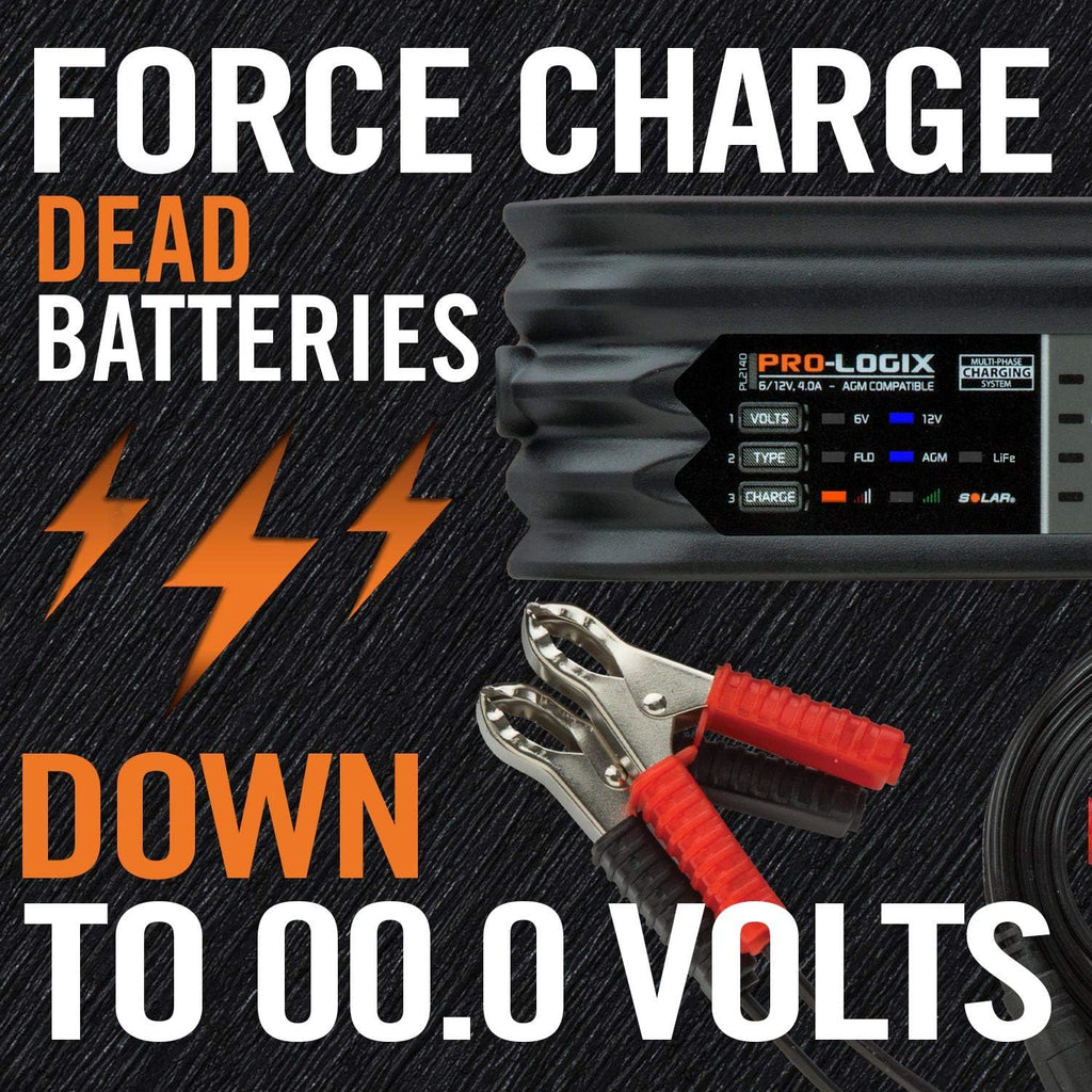 4-Amp 6V and 12V Battery Charger, Gray Pack of 2 U9755