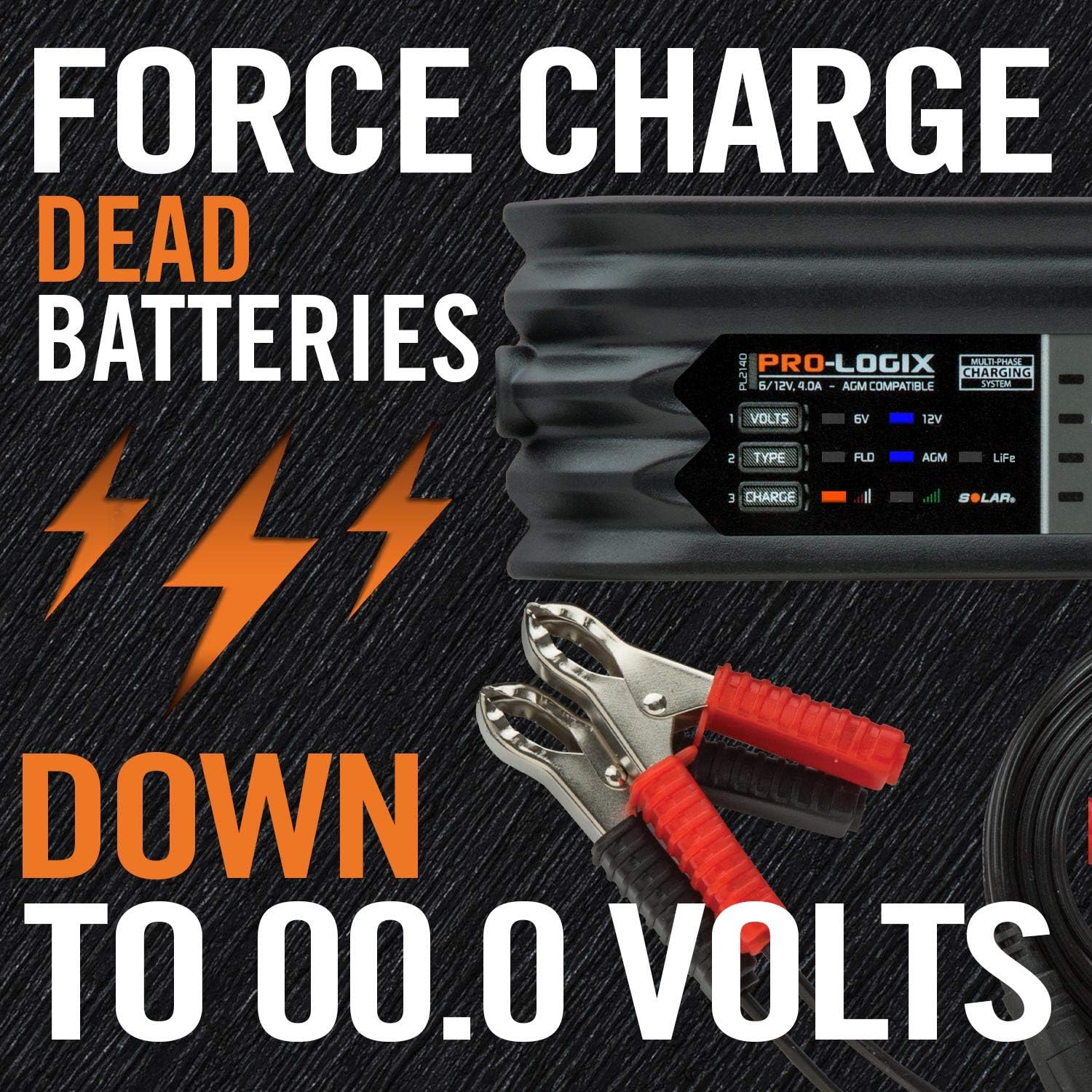 4-Amp 6V and 12V Battery Charger, Gray Pack of 2 U9755