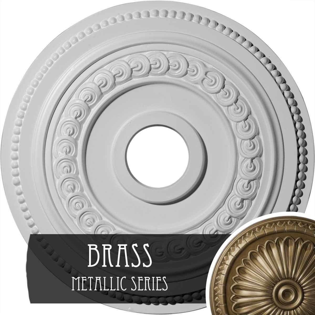 Hand-Painted Brass Oldham Ceiling Medallion M15325