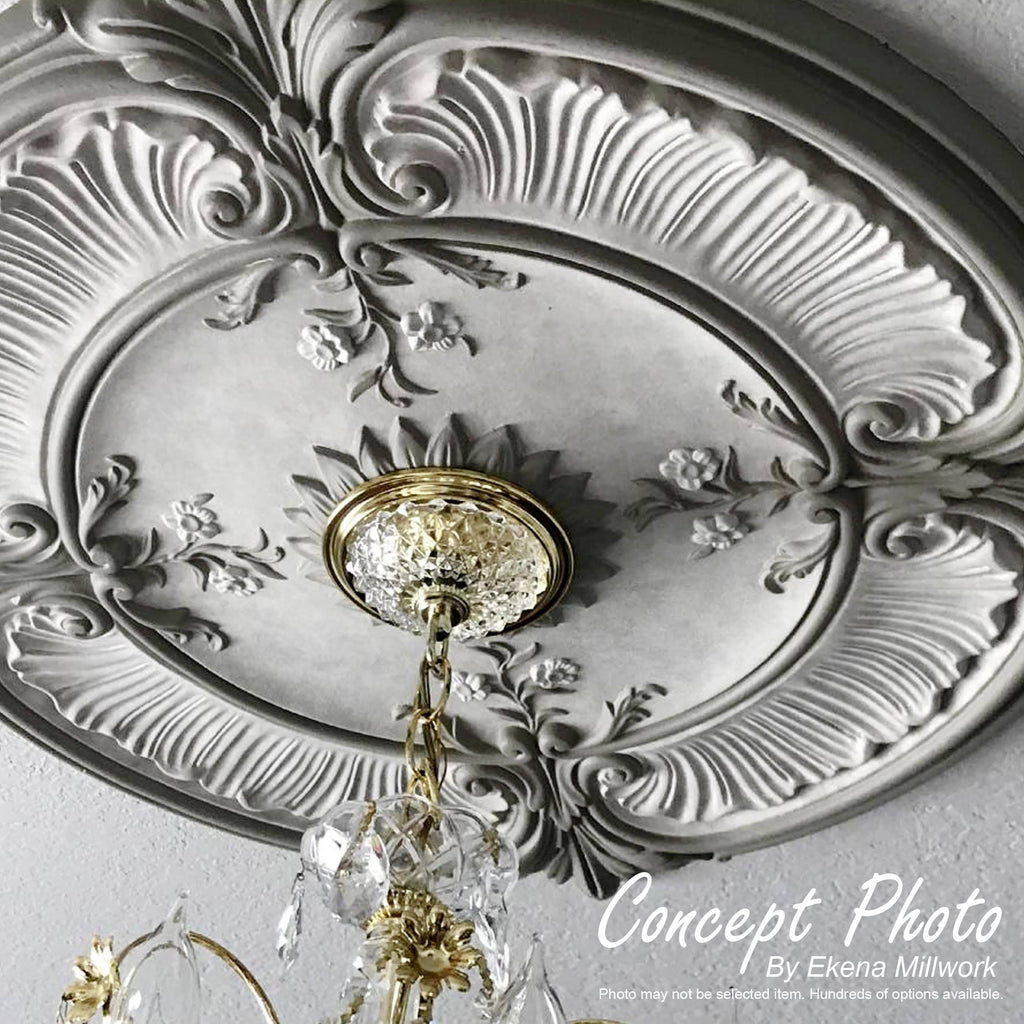 Hand-Painted Warm Silver Ceiling Medallion E326396