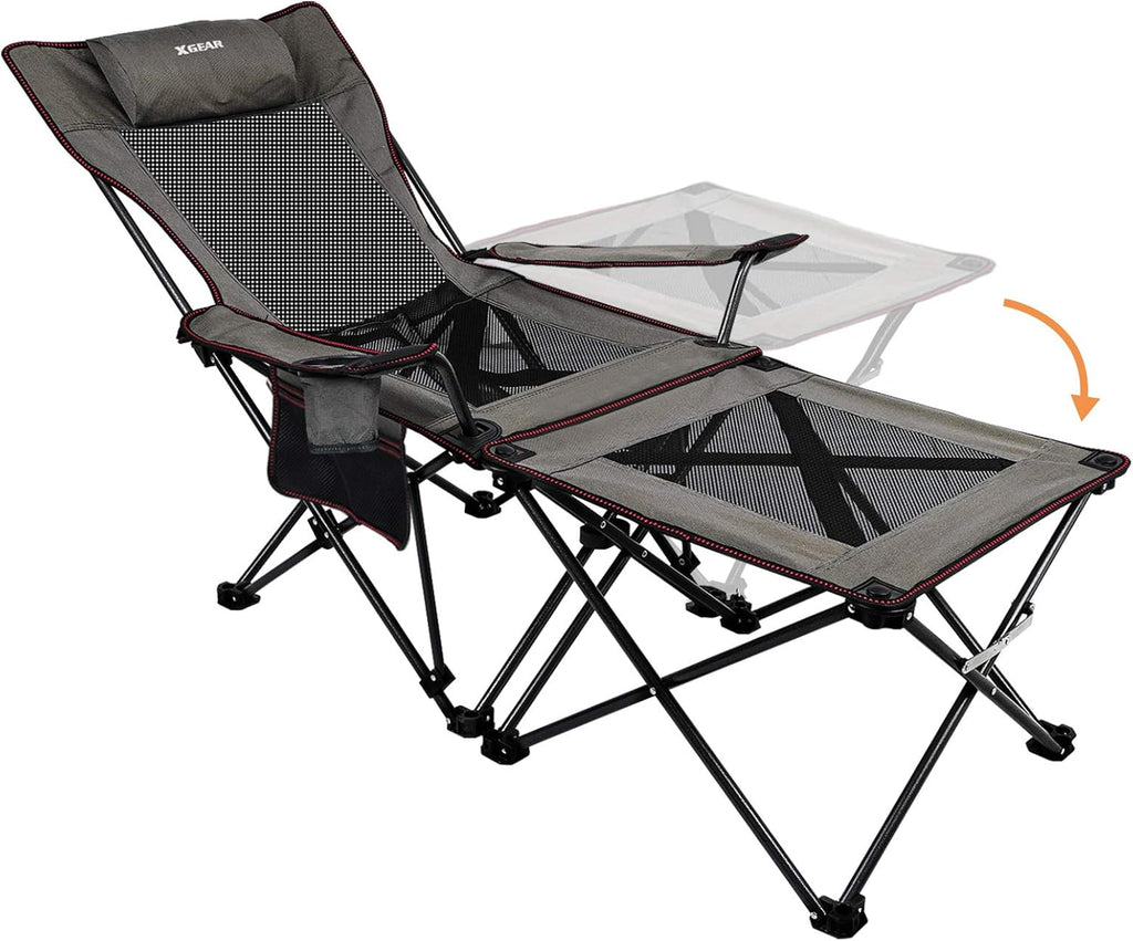 2 in 1 Folding Camping Chair with Detachable Table (Black) J512757