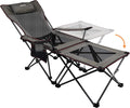 2 in 1 Folding Camping Chair with Detachable Table (Black) J512757